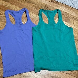 Lululemon Swiftly Tech Racerback Tank Top 2.0 bundle Purple and Kelly Green
